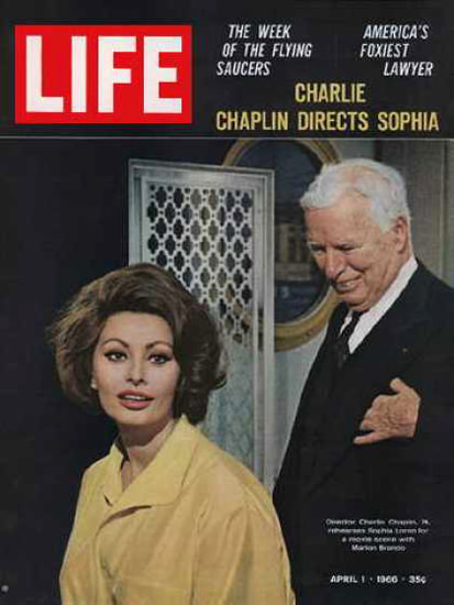 Life Magazine Copyright 1966 Sophia Loren Charlie Chaplin | Vintage Ad and Cover Art 1891-1970