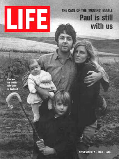 Life Magazine Copyright 1969 Paul McCartney And Family | Vintage Ad and Cover Art 1891-1970