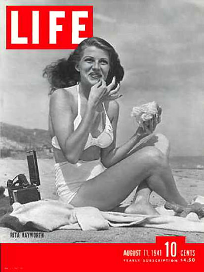 Life Magazine Cover Copyright 1941 Rita Hayworth | Sex Appeal Vintage Ads and Covers 1891-1970