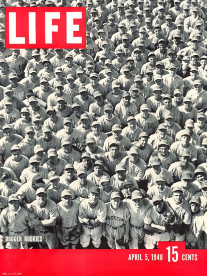 Life Magazine Cover Copyright 1948 Dodger Rookies | Vintage Ad and Cover Art 1891-1970