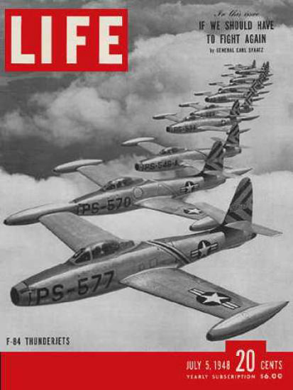 Life Magazine Cover Copyright 1948 F-84 Thunderjets | Vintage Ad and Cover Art 1891-1970