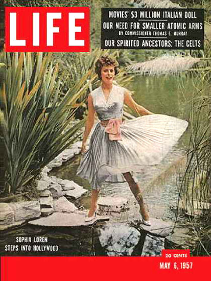 Life Magazine Cover Copyright 1957 Sophia Loren | Sex Appeal Vintage Ads and Covers 1891-1970