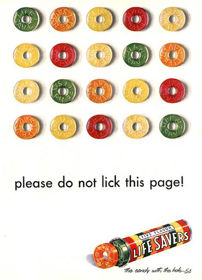 Life Savers Candy Do Not Lick | Vintage Ad and Cover Art 1891-1970