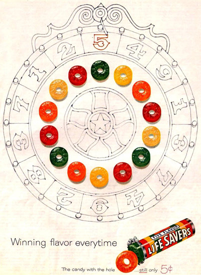 Life Savers Winning Flavor Everytime 1960 | Vintage Ad and Cover Art 1891-1970