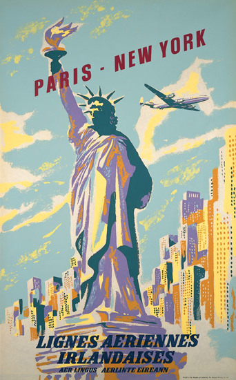 Lignes Aeriennes Irlandaises Aer Lingus 1958 | Vintage Travel Posters 1891-1970