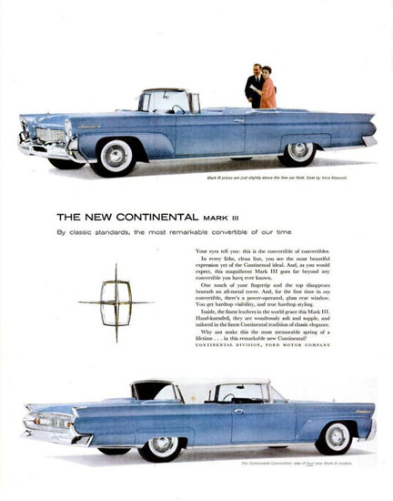 Lincoln Continental Mark III 1958 Blue | Vintage Cars 1891-1970
