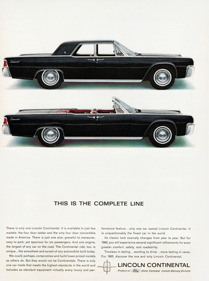 Lincoln Continental Sedan N Convertible 1963 | Vintage Cars 1891-1970