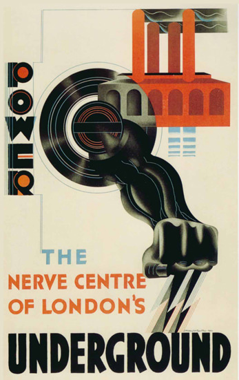 London Underground Power The Nerve Centre | Vintage Travel Posters 1891-1970