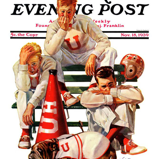 Lonie Bee Saturday Evening Post Lost Game 1939_11_18 Copyright crop | Best of 1930s Ad and Cover Art