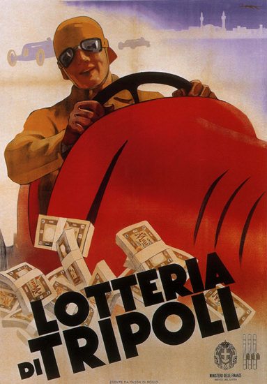 Lotteria Di Tripoli Italy Italia Racing Car | Vintage Ad and Cover Art 1891-1970