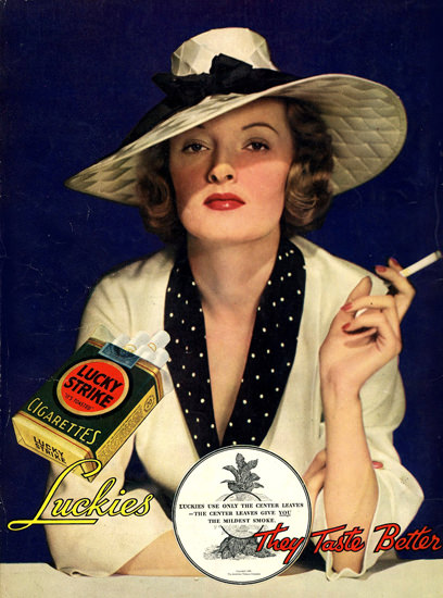 Lucky Strike Cigarettes Lady 1935 | Sex Appeal Vintage Ads and Covers 1891-1970
