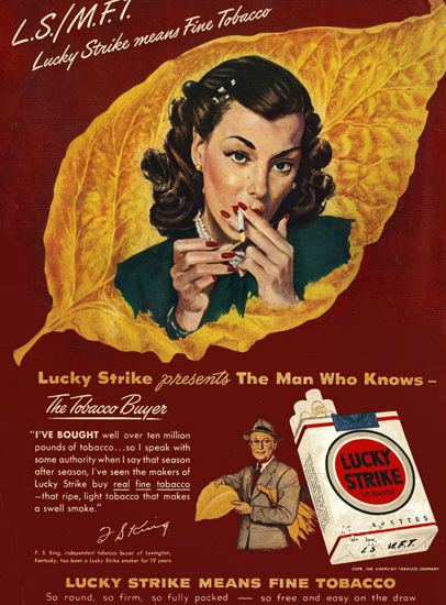 Lucky Strike Cigarettes The Man Who Knows | Vintage Ad and Cover Art 1891-1970