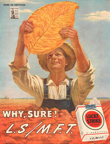Lucky Strike Why Sure LS MFT 1945 | Vintage Ad and Cover Art 1891-1970
