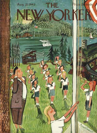 Ludwig Bemelmans The New Yorker 1943_08_21 Copyright | The New Yorker Graphic Art Covers 1925-1945