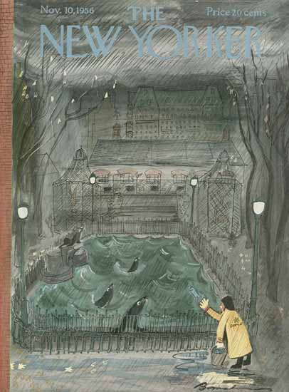 Ludwig Bemelmans The New Yorker 1956_11_10 Copyright | The New Yorker Graphic Art Covers 1946-1970