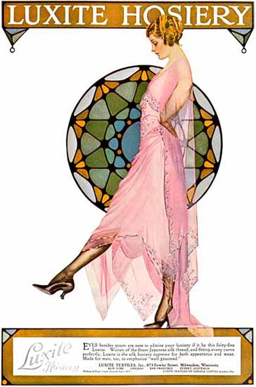Luxite Hosiery Eyes Sure Admire 1919 Coles Phillips | Sex Appeal Vintage Ads and Covers 1891-1970