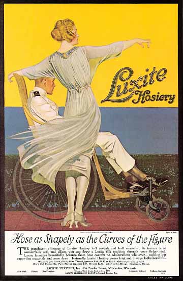 Luxite Hosiery Sharply As The Curves 1919 Coles Phillips | Sex Appeal Vintage Ads and Covers 1891-1970