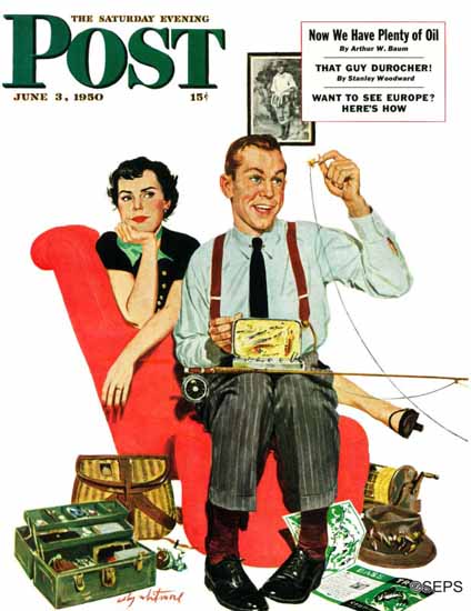M Coburn Whitmore Saturday Evening Post Fishing Season 1950_06_03 | The Saturday Evening Post Graphic Art Covers 1931-1969