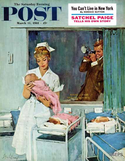 M Coburn Whitmore Saturday Evening Post Picture of Baby 1961_03_11 | The Saturday Evening Post Graphic Art Covers 1931-1969
