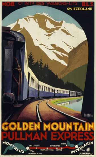 MOB Golden Mountain Express Montreux Switzerland 1931 | Vintage Travel Posters 1891-1970