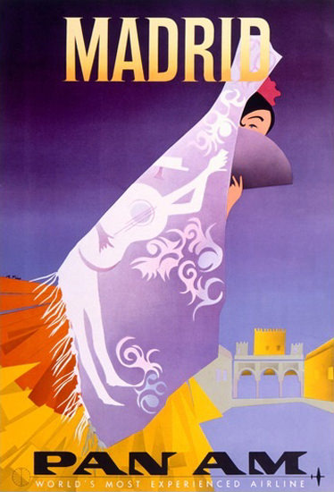 Madrid Pan Am Flamenco Dancer | Vintage Travel Posters 1891-1970