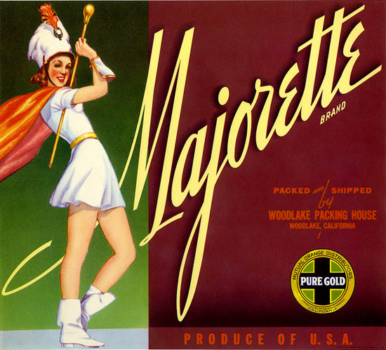 Majorette Brand Pure Gold Mutual Orange | Sex Appeal Vintage Ads and Covers 1891-1970