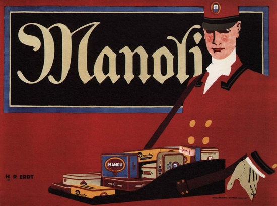 Manoli Cigarettes Hawkers Tray Vendors Tray Germany Zigaretten Deutschland | Vintage Ad and Cover Art 1891-1970