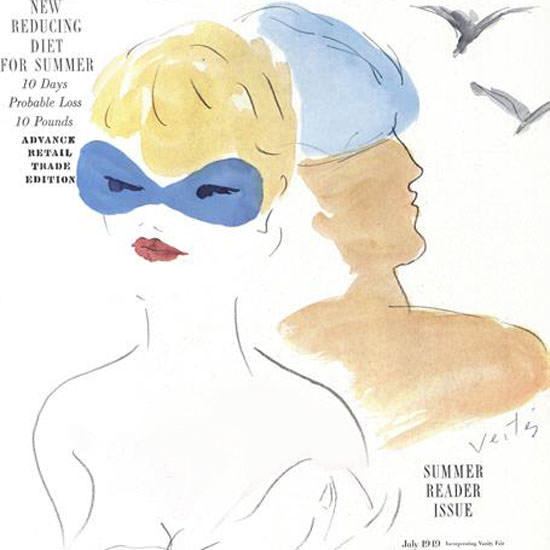 Marcel Vertes Vogue Cover 1949-07-01 Copyright crop | Best of Vintage Cover Art 1900-1970