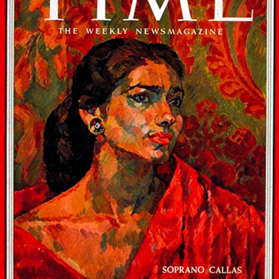 Maria Callas Time Magazine 1956-10 by Henry Koerner crop | Best of 1950s Ad and Cover Art