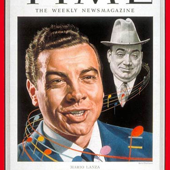 Mario Lanza Time Magazine 1951-08 by Boris Chaliapin crop | Best of Vintage Cover Art 1900-1970