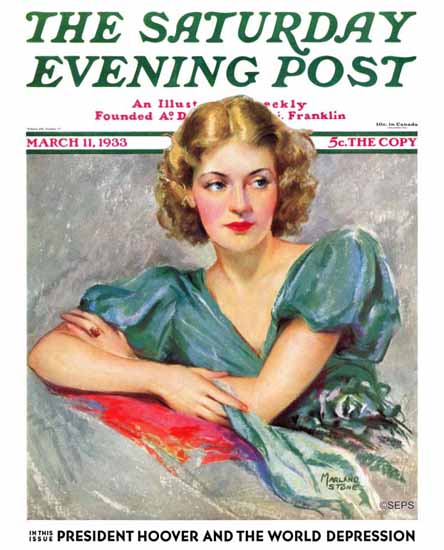 Marland Stone The Saturday Evening Post Cover 1933_03_11 | The Saturday Evening Post Graphic Art Covers 1931-1969
