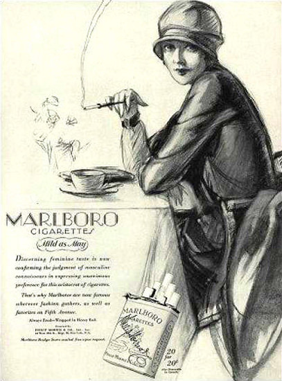 Marlboro Cigarettes Lady 1927 Mild As May | Sex Appeal Vintage Ads and Covers 1891-1970