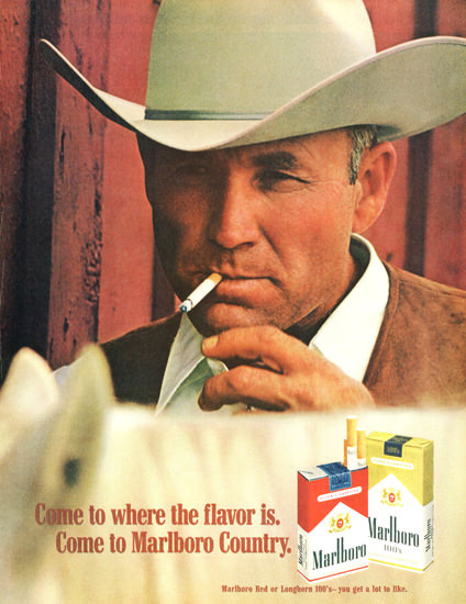 Marlboro Man 1970 White Horse | Sex Appeal Vintage Ads and Covers 1891-1970
