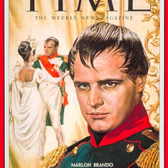 Marlon Brando Time Magazine 1954-10 by Boris Chaliapin crop | Best of Vintage Cover Art 1900-1970