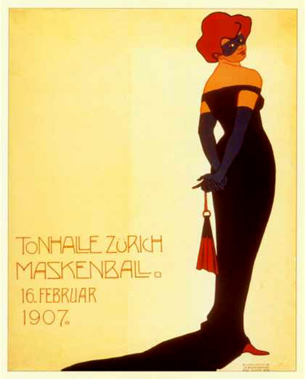 Maskenball Tonhalle Zuerich Switzerland 1907 | Sex Appeal Vintage Ads and Covers 1891-1970