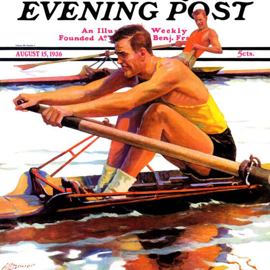 Maurice Bower Saturday Evening Post Sculling 1936_08_15 Copyright crop | Best of Vintage Cover Art 1900-1970