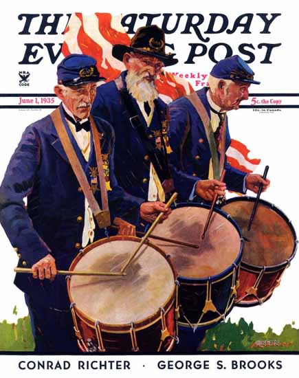 Maurice Bower Saturday Evening Post War Veterans 1935_06_01 | The Saturday Evening Post Graphic Art Covers 1931-1969