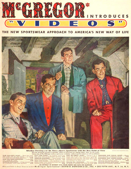 McGregor Sportsware Videos 1951 | Sex Appeal Vintage Ads and Covers 1891-1970