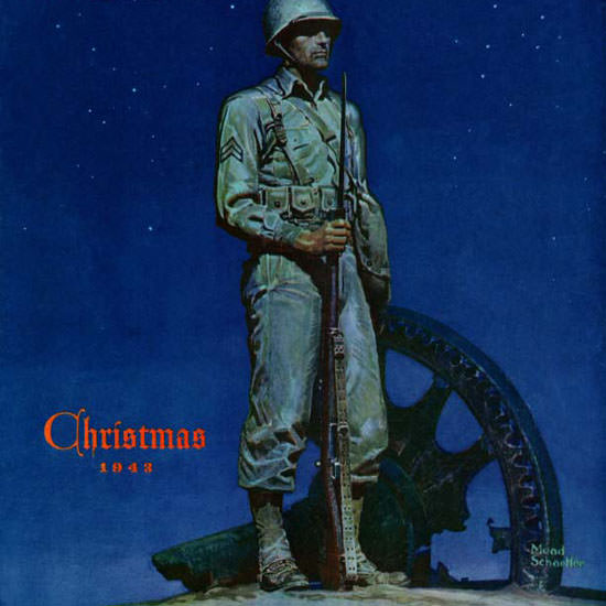 Mead Schaeffer Saturday Evening Post Lone 1943_12_25 Copyright crop | Best of Vintage Cover Art 1900-1970