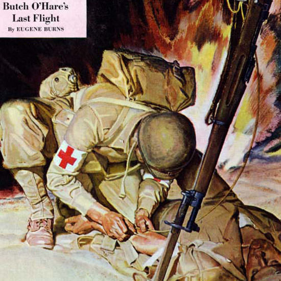 Mead Schaeffer Saturday Evening Post Medic 1944_03_11 Copyright crop | Best of 1940s Ad and Cover Art