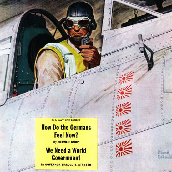 Mead Schaeffer Saturday Evening Post Pilot 1943_05_22 Copyright crop | Best of 1940s Ad and Cover Art
