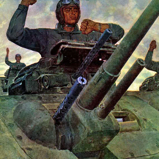 Mead Schaeffer Saturday Evening Post Tank 1943_01_09 Copyright crop | Best of 1940s Ad and Cover Art