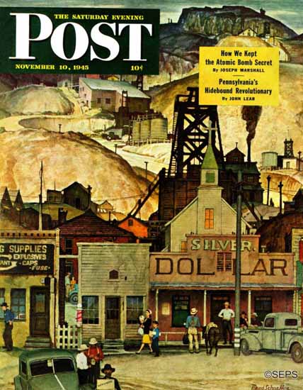 Mead Schaeffer Saturday Evening Post The Silver Dollar 1945_11_10 | Sat Eve Post 1931-69 Mead Schaeffer Saturday Evening Post The Silver Dollar 1945_11_10 | The Saturday Evening Post Graphic Art Covers 1931-1969