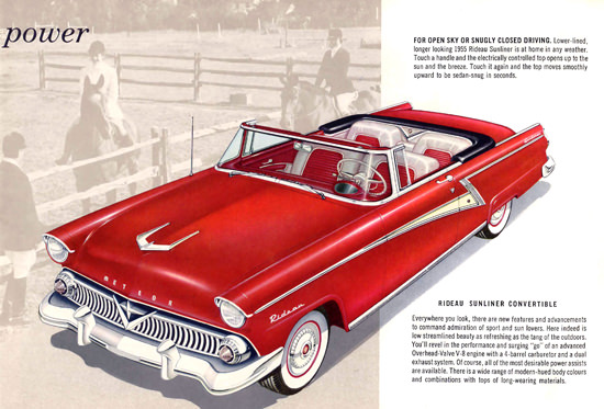 Meteor 1955 Rideau Sunliner Convertible Red | Vintage Cars 1891-1970