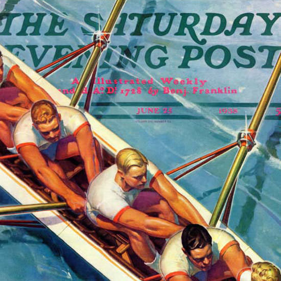 Michael Dolas Saturday Evening Post Scullers 1938_06_25 Copyright crop | Best of Vintage Cover Art 1900-1970
