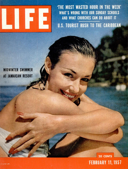 Midwinter Swimmer in Jamaica 11 Feb 1957 Copyright Life Magazine | Life Magazine Color Photo Covers 1937-1970