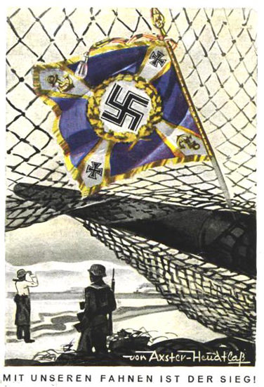 Mit Unseren Fahnen Ist Der Sieg Blue Flag | Vintage War Propaganda Posters 1891-1970