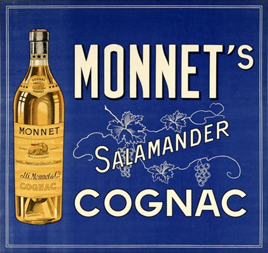 Monnets Cognac Salamander J G Monnet | Vintage Ad and Cover Art 1891-1970