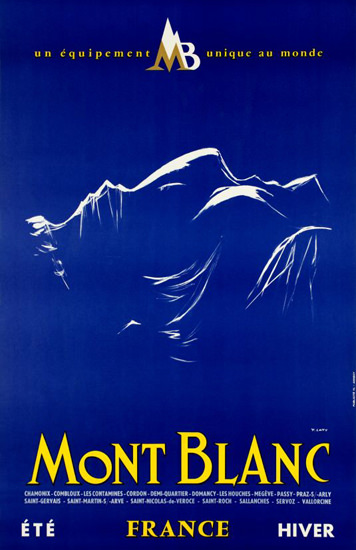 Mont Blanc France Ete Hiver 1960s | Vintage Travel Posters 1891-1970
