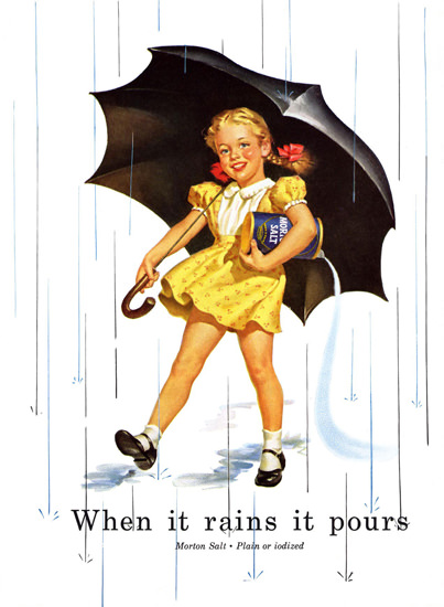 Morton Salt 1952 When It Rains | Vintage Ad and Cover Art 1891-1970